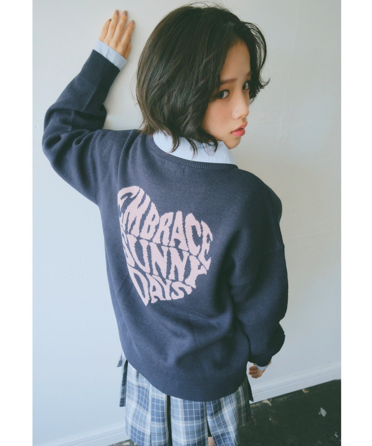 Вязаный пуловер с сердечком на спине Lovetoxic, Navy blue