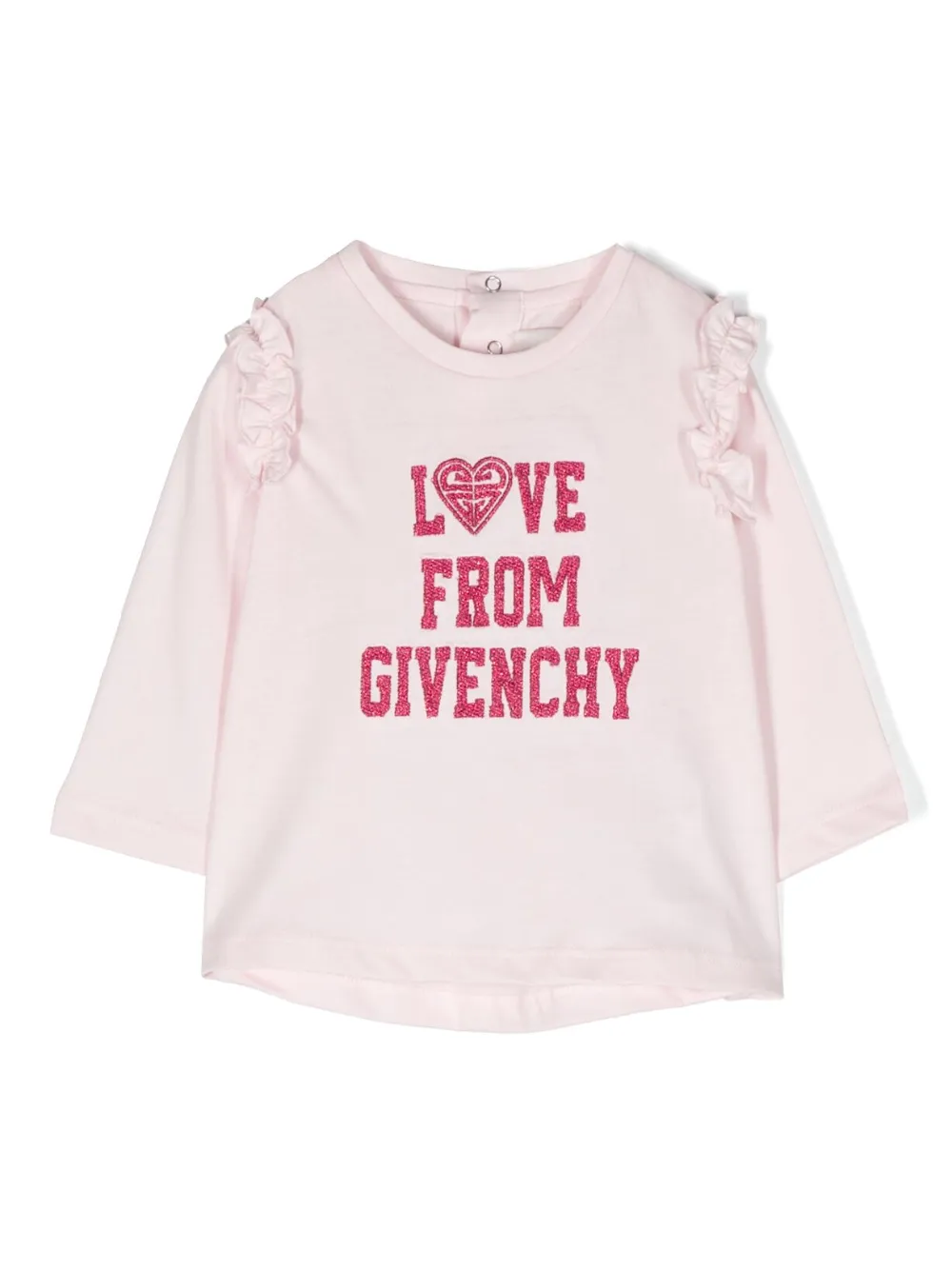 

Футболка с длинными рукавами и логотипом Givenchy Kids, розовый