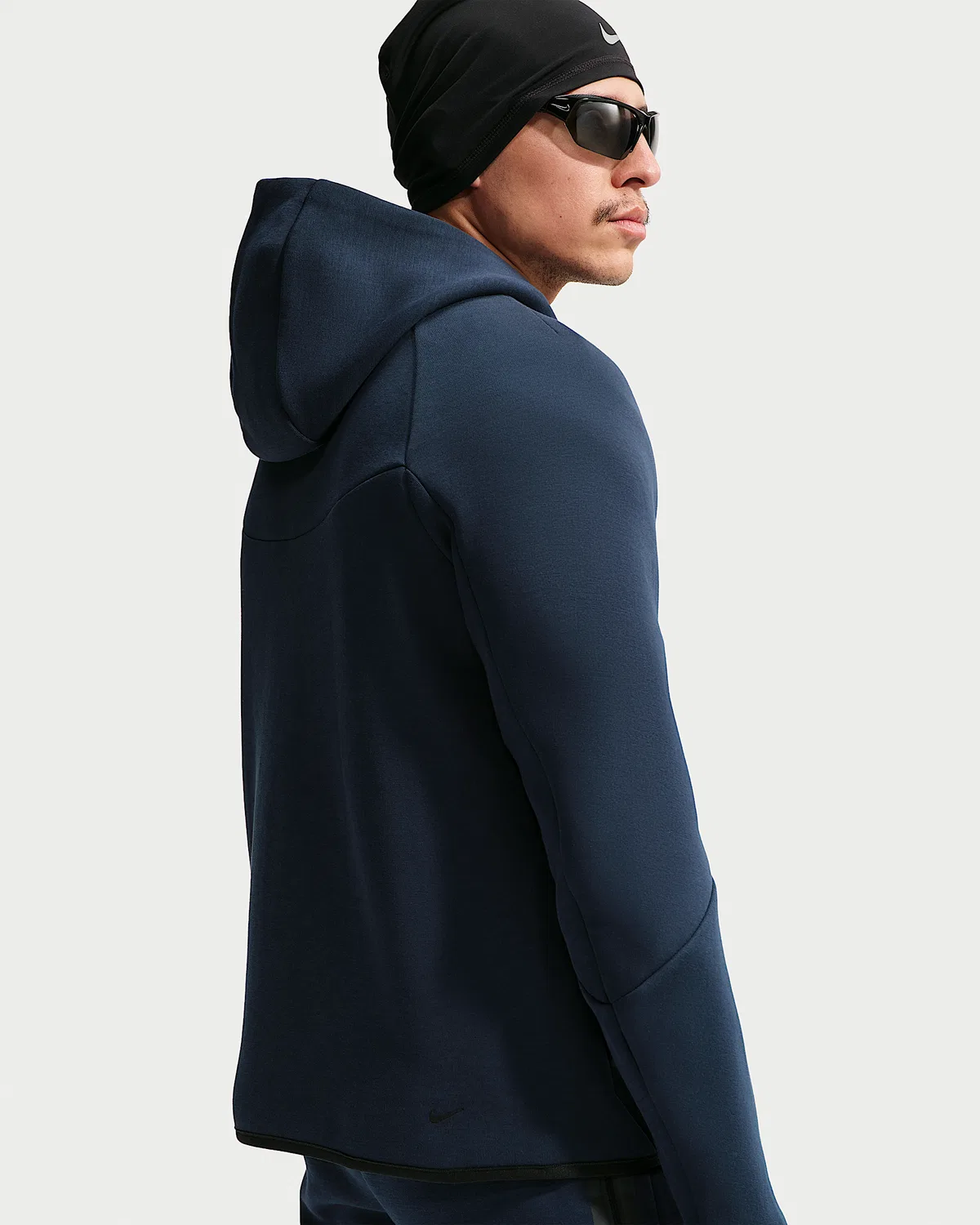 Мужская флисовая ветровка Nike Tech на молнии, Obsidian/Black — фото 2