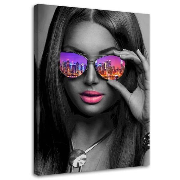 

Картина на холсте Feeby New York Frau mit Brille, фиолетовый