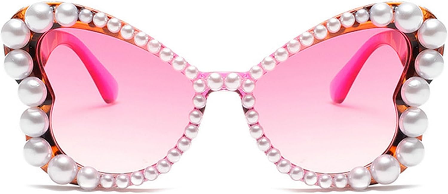 

Женские солнцезащитные очки с градиентным рисунком в виде бабочек, модные, яркие, конфетного цвета, жемчужные, с защитой от УФ-излучения UV400, для вечеринок, N45 mincl, C1