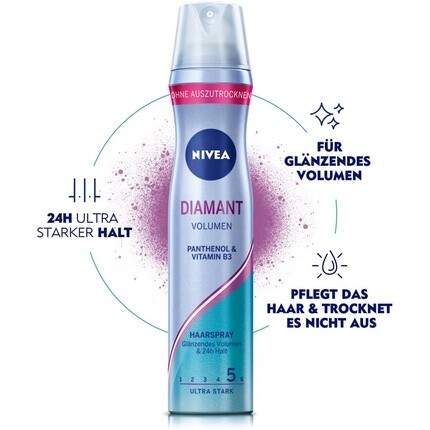 Спрей для волос Diamond Volume Ultra Strong, 250 мл, Nivea — фото 3