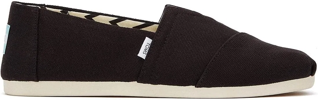 Мужские плоские тапочки TOMS Alpargata из переработанного хлопка, черно-белые — фото 2
