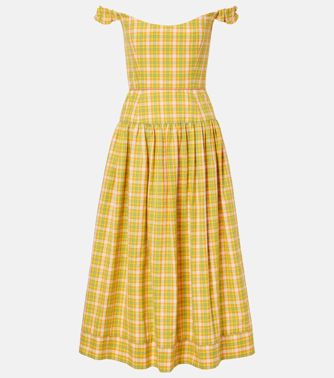 

Платье миди из хлопка в клетку Giorgia Markarian, Saffron Plaid