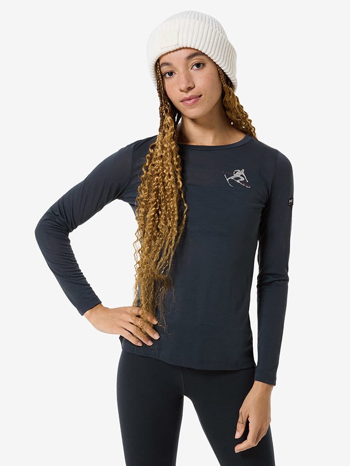 

Super.natural Функциональная рубашка с длинными рукавами "Тони" темно-синего цвета