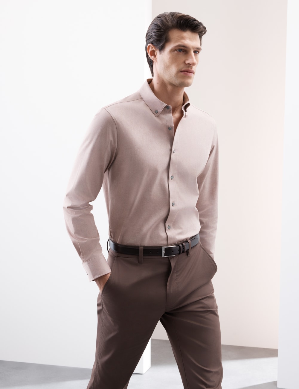 

Рубашка Slim Fit из хлопка стрейч 360 Flex Autograph, цвет Maple