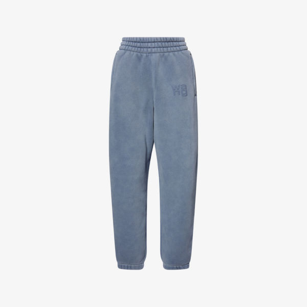 

Классические джоггеры из хлопковой смеси с логотипом, вышитым на ткани Alexander Wang, синий