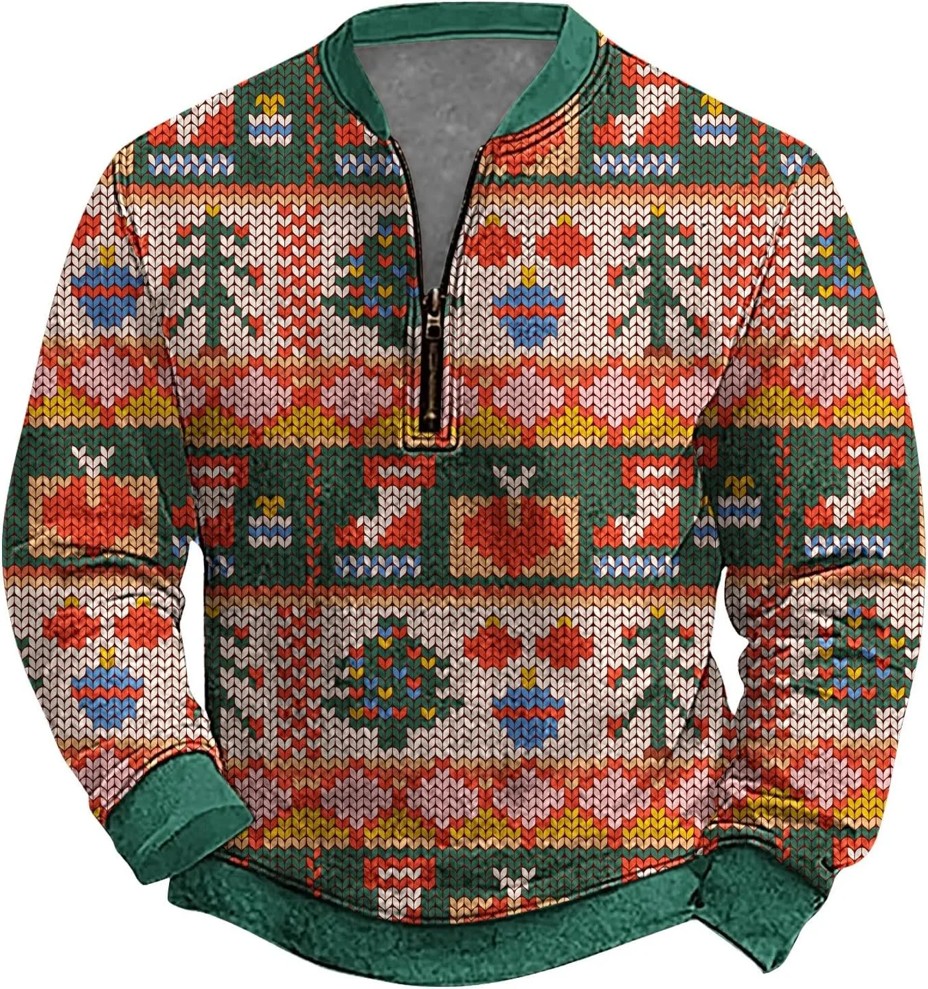 

Мужская рождественская толстовка CRNTCEM с принтом снежинок и полумолнией