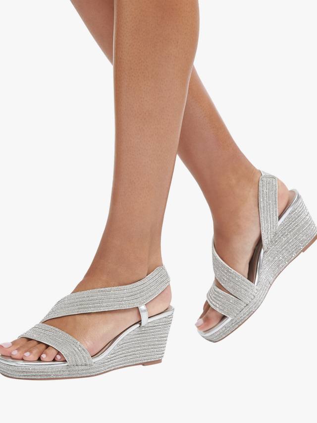 Праздничные сандалии на танкетке Carvela, серебряный — фото 2