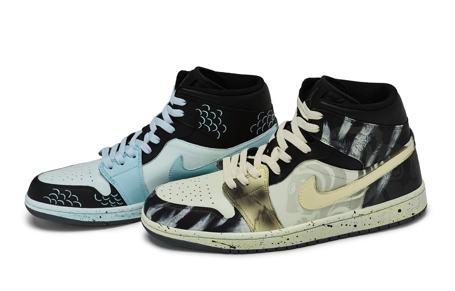 

Jordan Air 1 811 Manufacturing, Azure Dragon White Tiger Mid top Vintage баскетбольные кроссовки Unisex