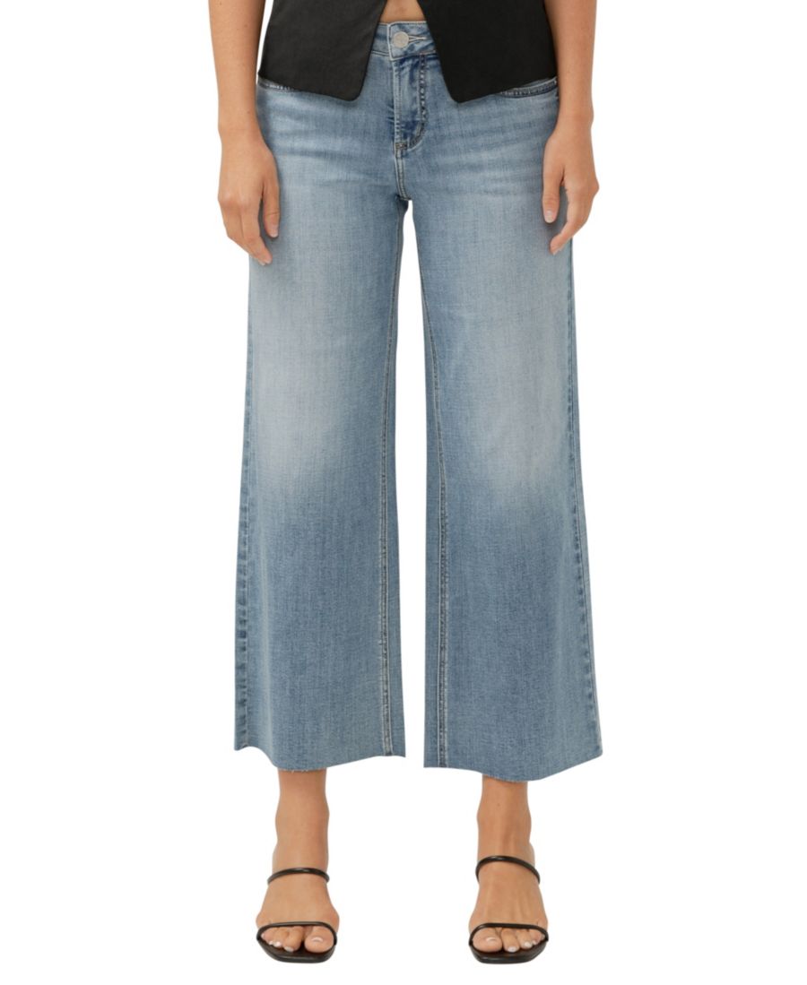 

Женские джинсы Suki со средней посадкой, облегающим силуэтом и широкими штанинами Silver Jeans Co, Indigo