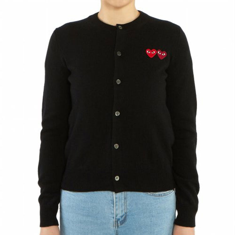 Кардиган (WMNS) COMME des GARCONS PLAY Cardigan With Double Emblems 'Black' AZ-N057-051-1, черный — фото 2