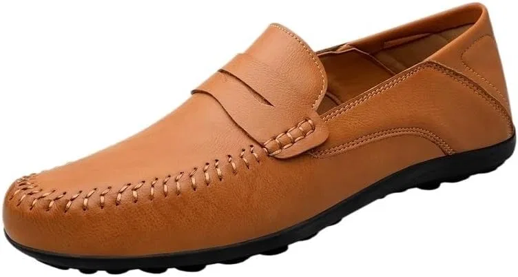 Лоферы мужские кожаные, Formal, Yellow UOPYNE