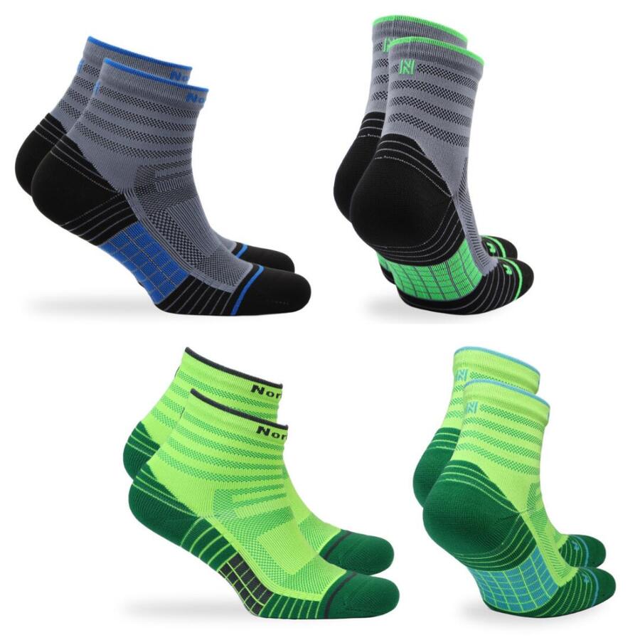 

NORFOLK Бесшовные – антибактериальные спортивные носки – 4 пары – черные/зеленые – 43-46 – гепард