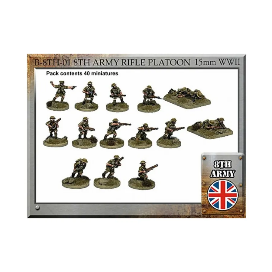 

Британский пехотный взвод, WWII Miniatures - British 8th Army (15mm)