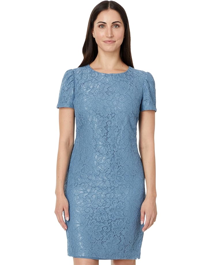 

Платье Lauren Ralph Lauren Lace Puff-Sleeve Cocktail Dress, цвет Pale Azure