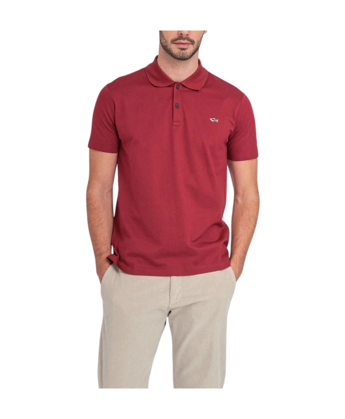 

Поло из хлопкового пике Paul & Shark, красный