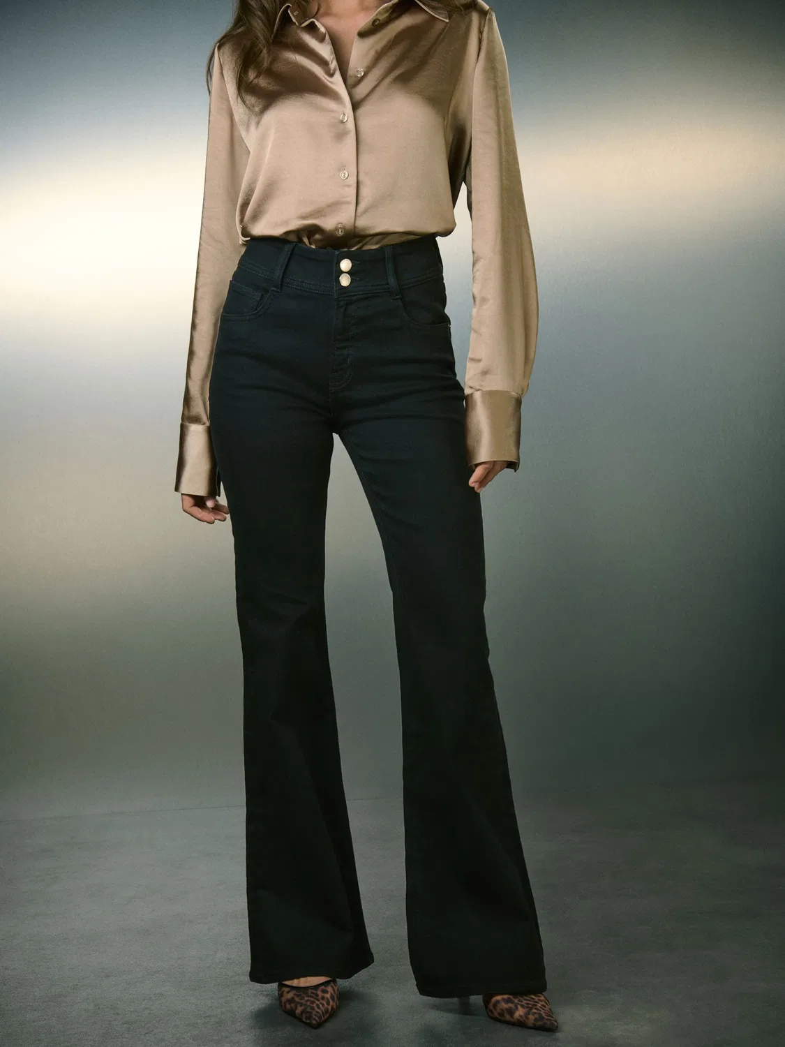 Расклешенные джинсы Next, Black Denim — фото 2