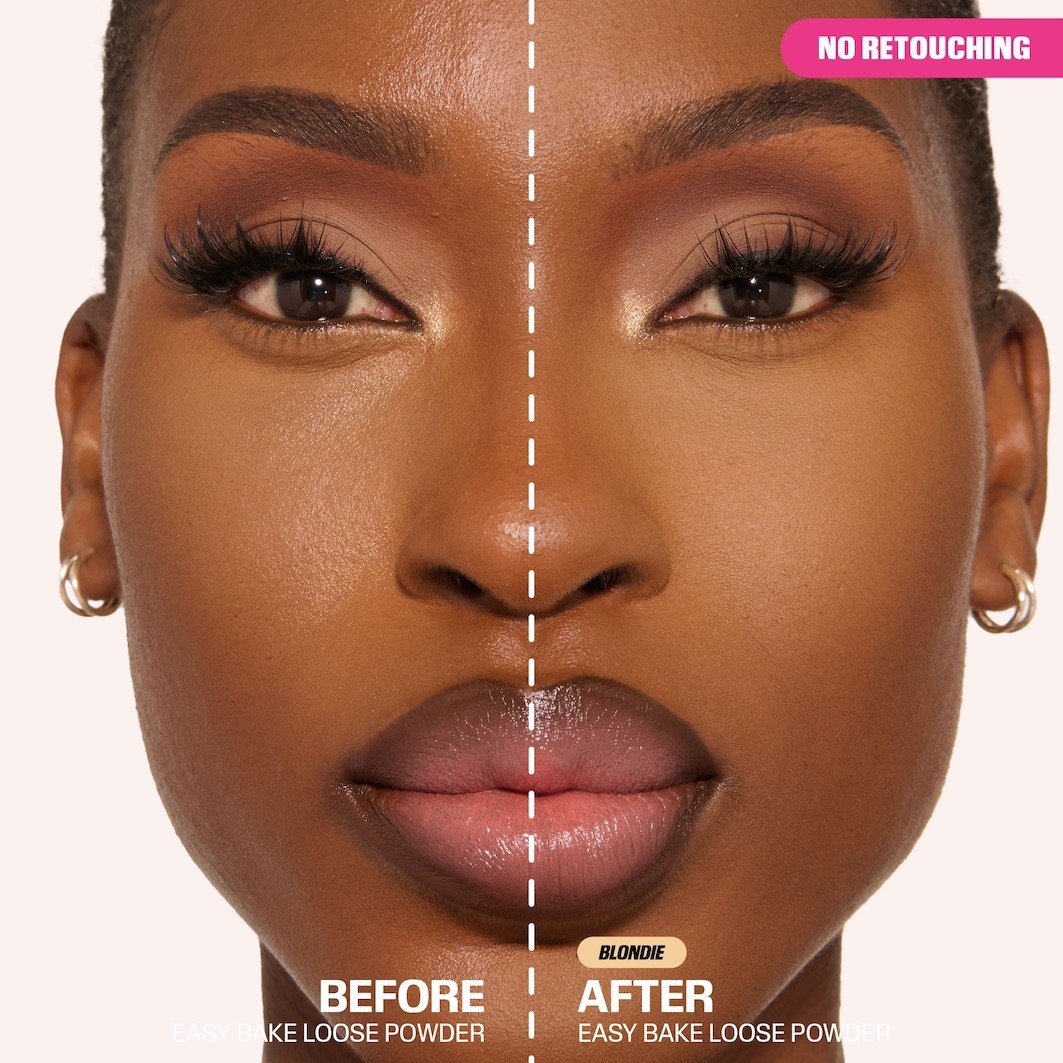 Пудра для лица easy bake loose baking & setting powder Huda Beauty, blondie, вес 20 гр. — фото 2
