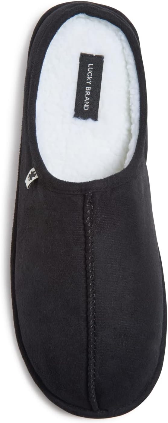 

Мужские тапочки Lucky Brand из микрозамши с эффектом памяти и подкладкой из шерпы, теплые и мягкие, для дома и улицы, черный