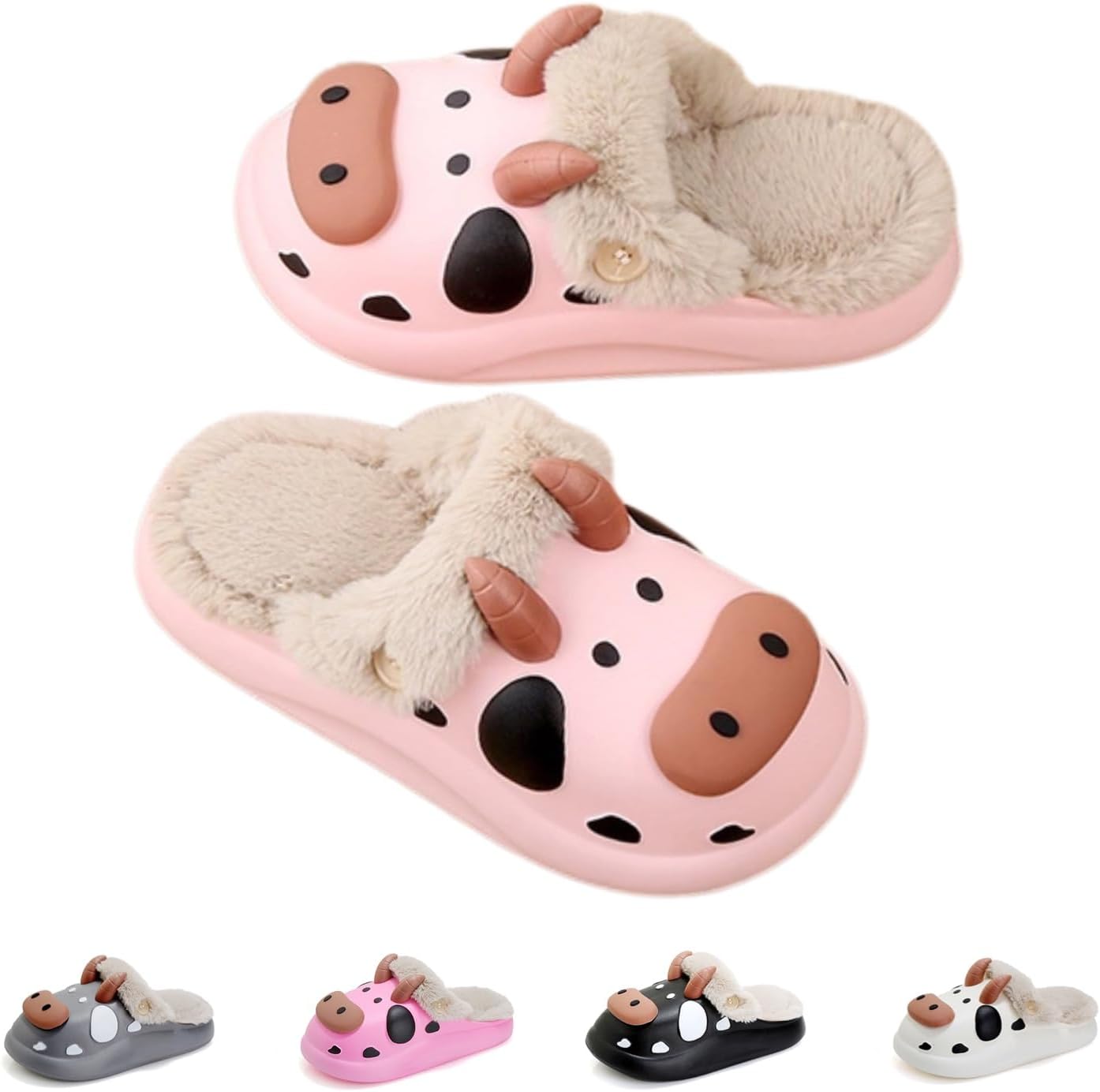 

Домашние тапочки UNMULFC для женщин и мужчин, для спальни, сверхтеплые плюшевые платформенные сандалии, пушистые милые слайды, шлепанцы для дома и улицы, розовый