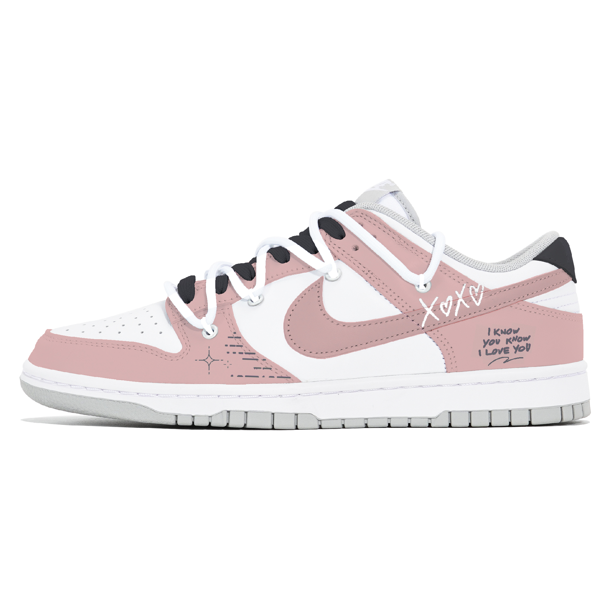 

Nike Кроссовки для скейтбординга Dunk Wear-Resistant Low Top, мужские, белые, розовые