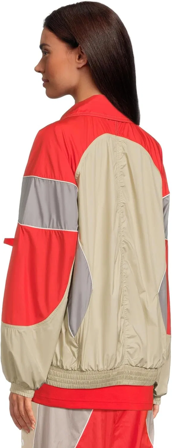 Трек-куртка женская WIND.RDY adidas, цвет Desert Sand-smc Active Red — фото 3