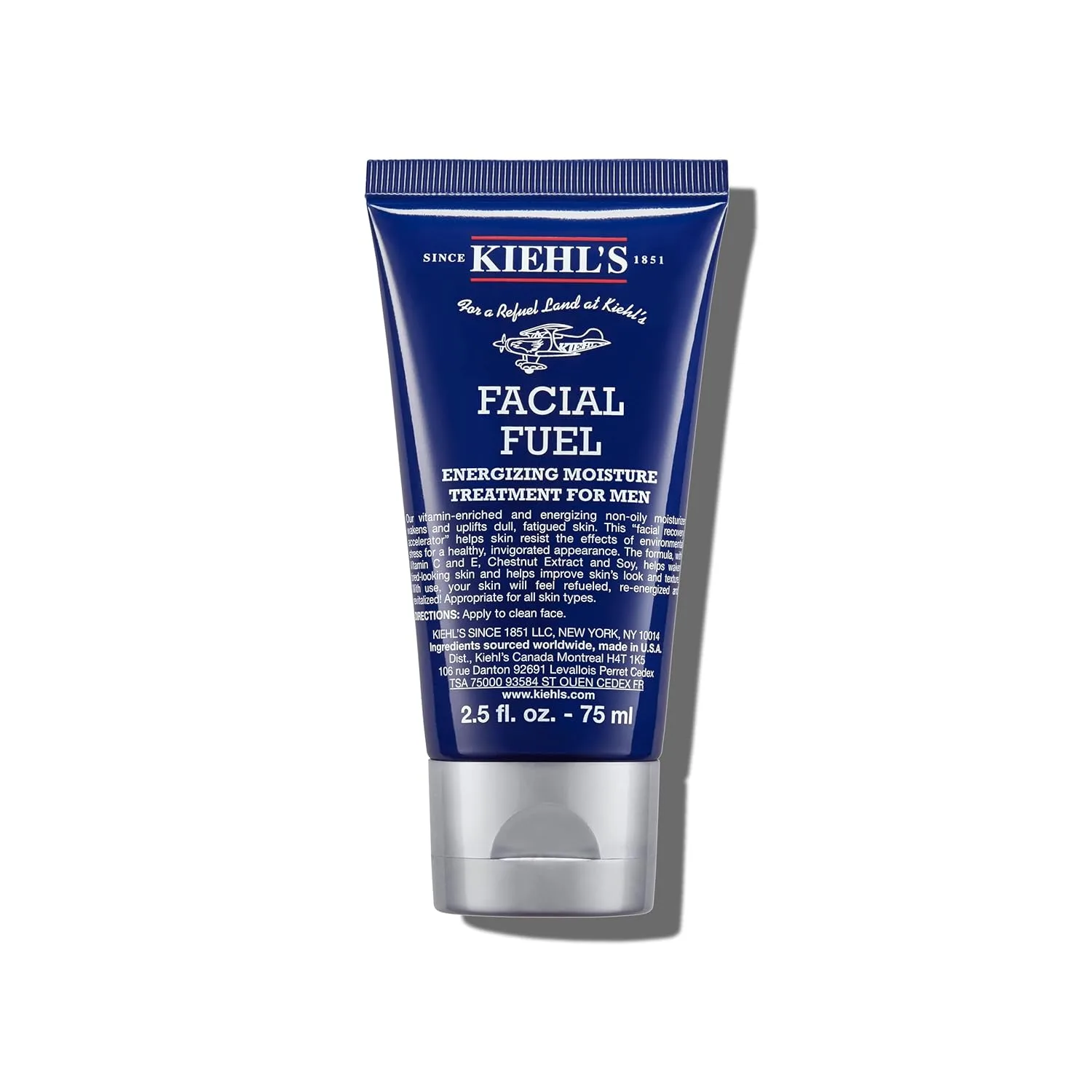 Крем для лица Kiehl's — Facial Fuel увлажняющий для мужчин с витамином C и кофеином, нежирный, без парабенов и, 74 мл