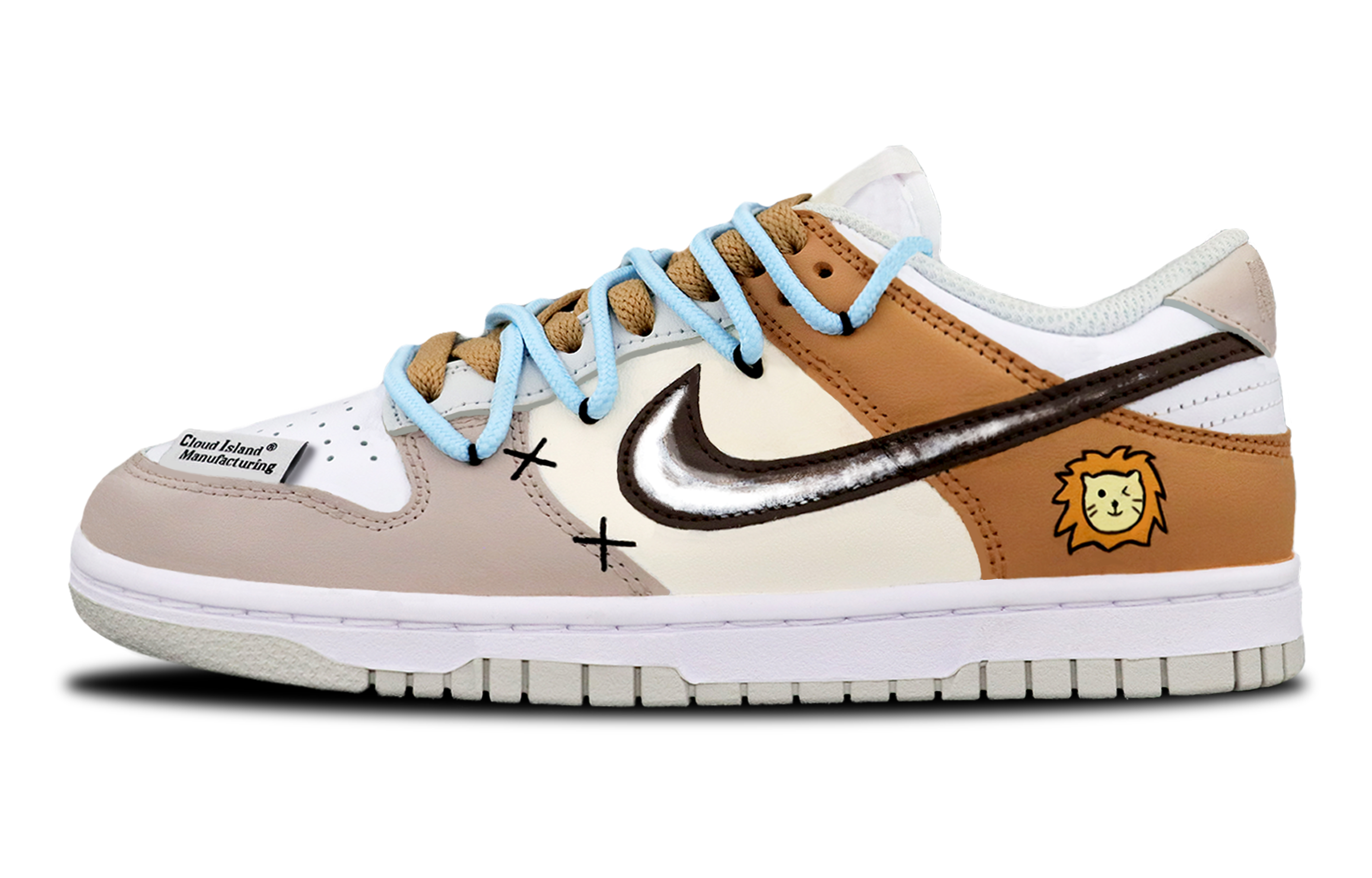 

Кроссовки Nike Dunk Skateboarding Shoes Women's Low-top Beige/White/Brown, коричневый