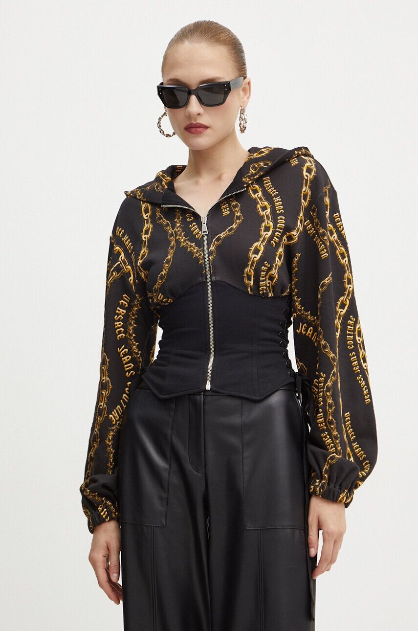 

Хлопковая толстовка Versace Jeans Couture, черный