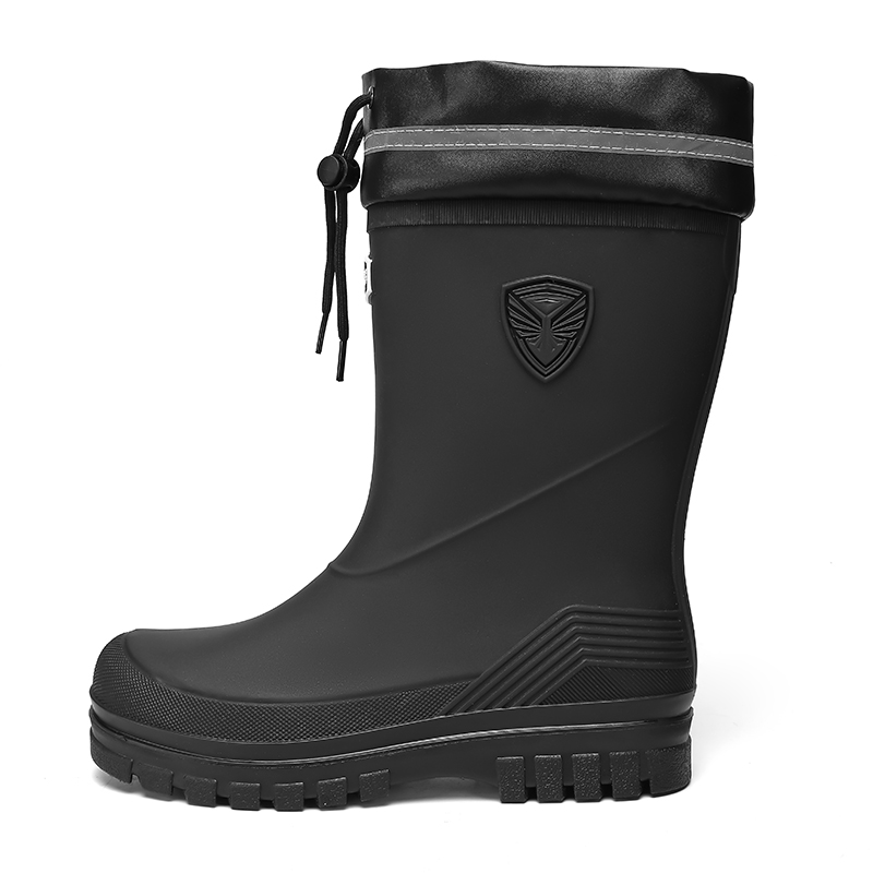 Резиновые сапоги мужские LONGYING, Black Red