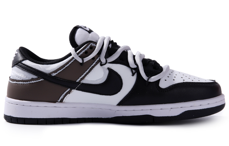 

Кроссовки Nike Dunk Skateboarding Shoes Men Low-top Black/White/Brown, черный