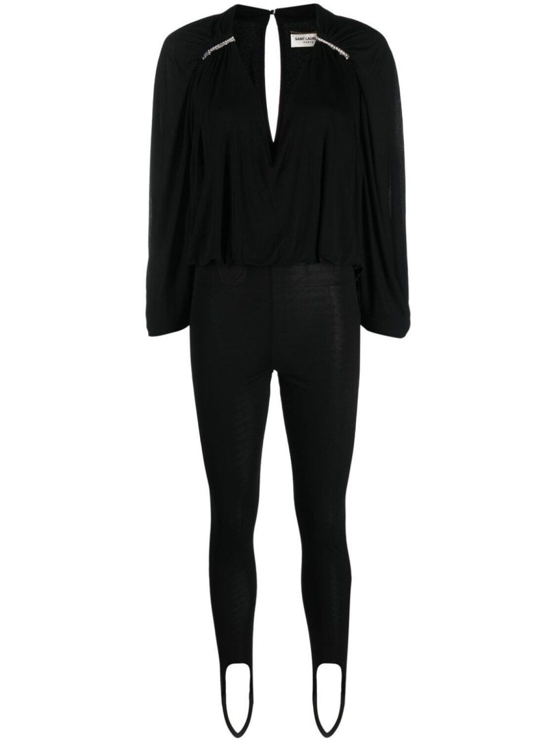 

Saint Laurent декорированный комбинезон, черный