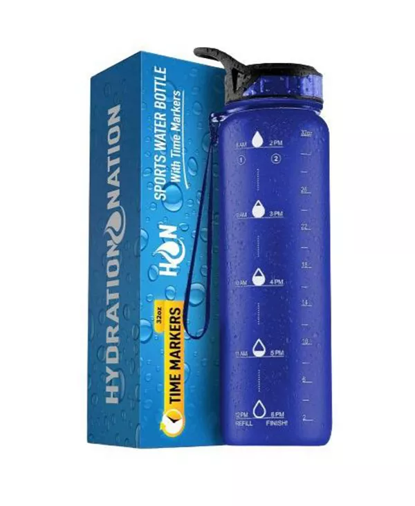 

Бутылка для воды Hydration Nation с отметкой времени, 32 унции Zulay Kitchen, blue
