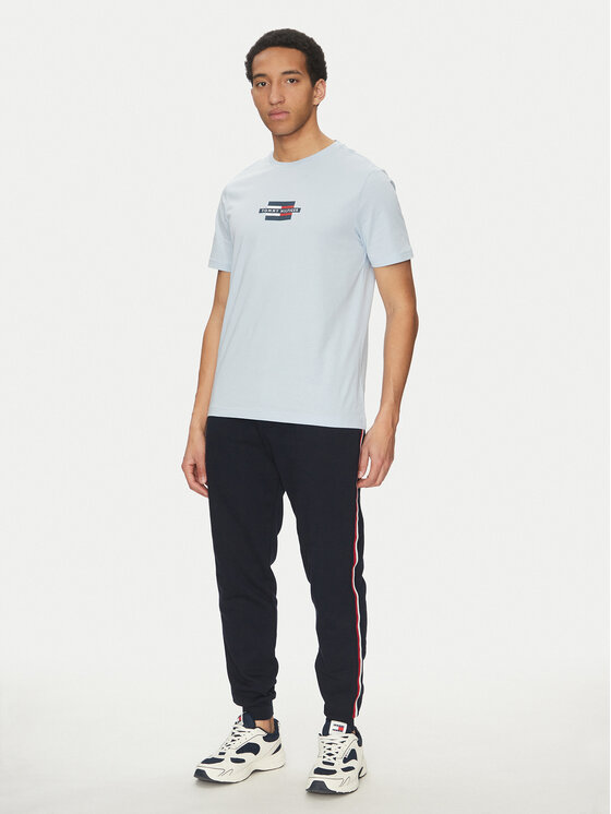 Футболка обычного кроя Flag Box MW0MW38636 Tommy Hilfiger, голубой — фото 2