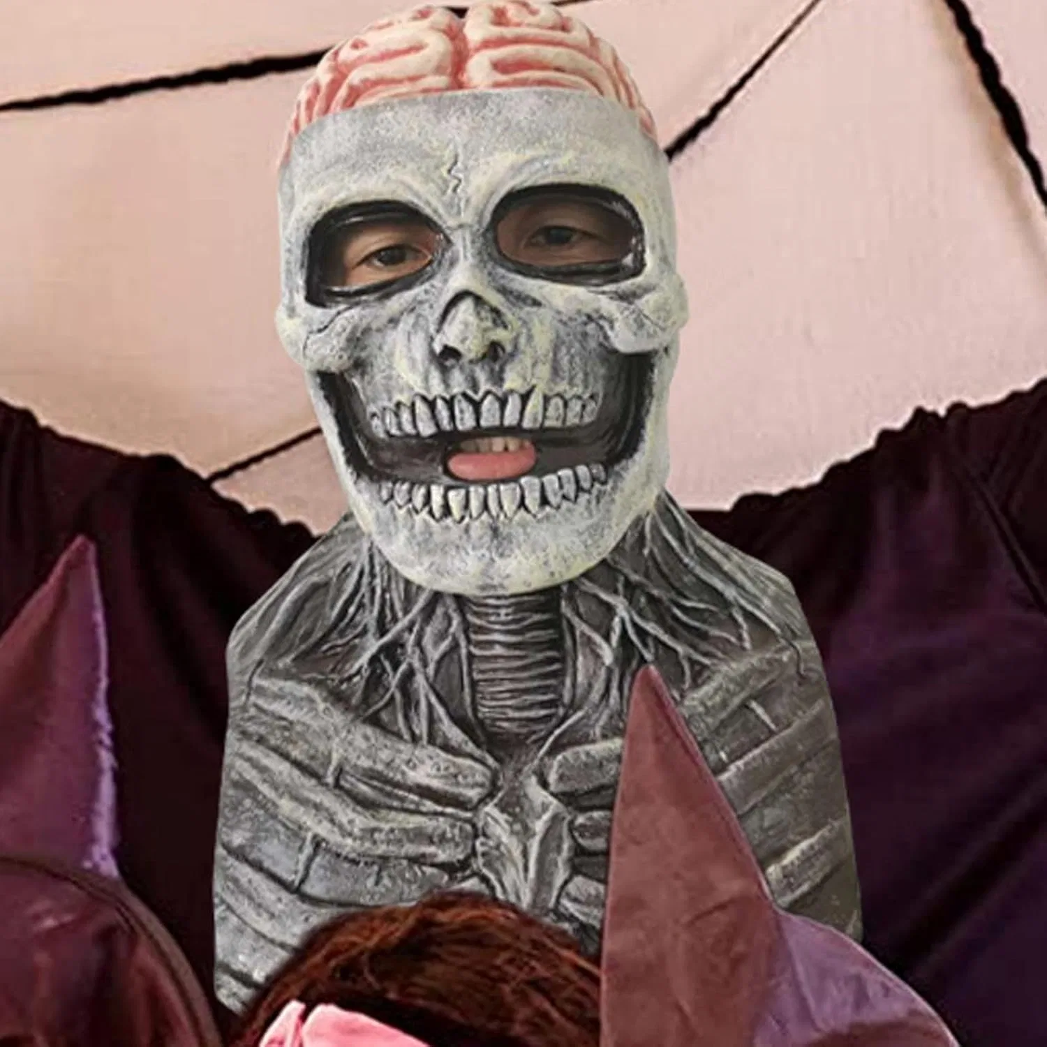 Маска для лица — Skeleton Face Cover из латекса, универсальная, 400 г — фото 3
