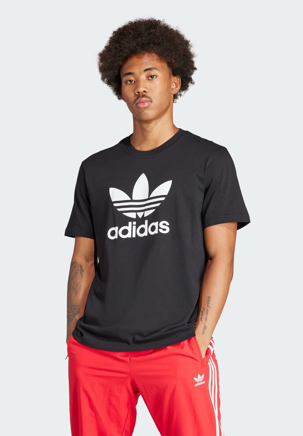 

Футболка с принтом Trefoil adidas Originals, черный