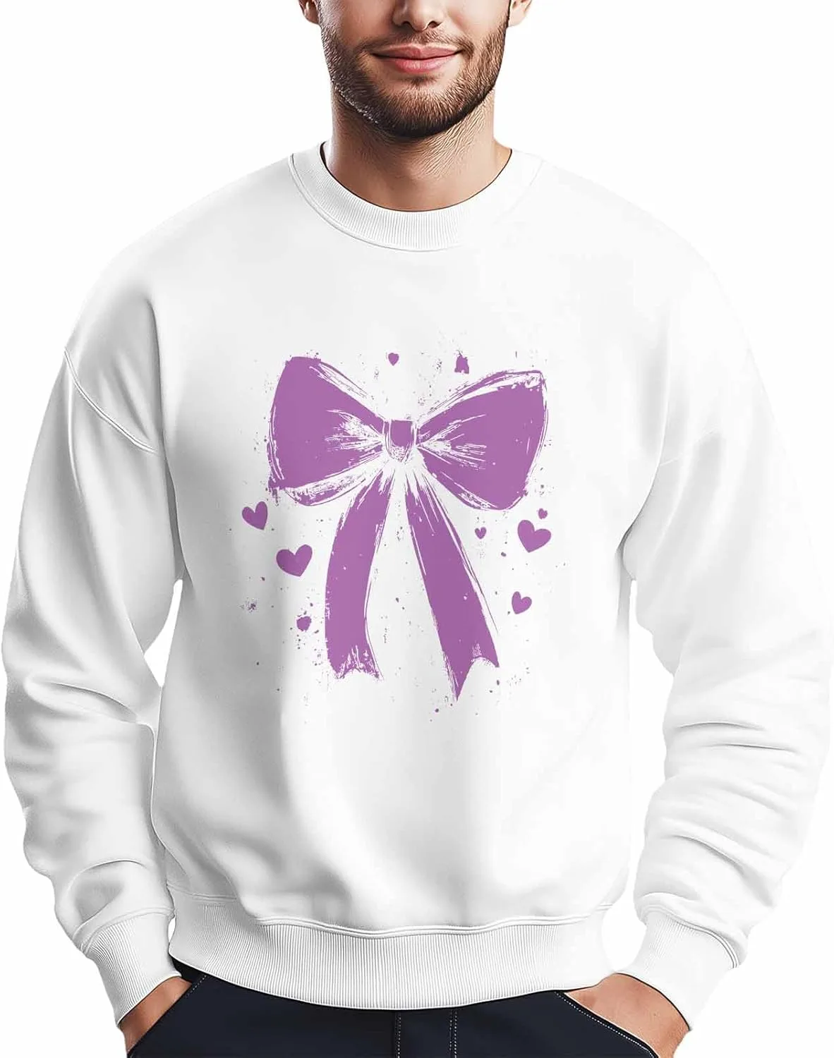 

Мужской свитшот с фиолетовым бантом, лонгслив Winvebermior