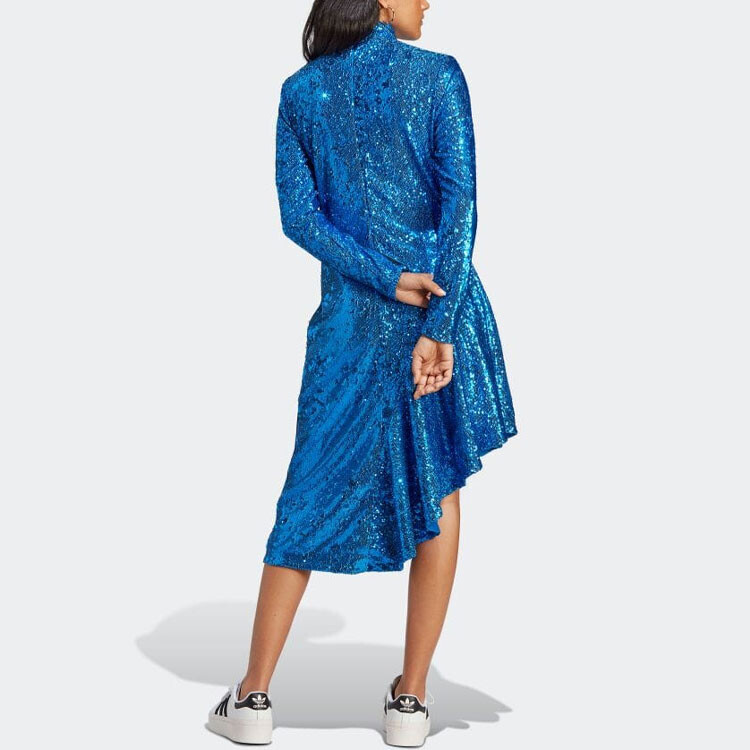 Коллекция Blue Version Платье с длинными рукавами женское, синее Adidas Originals — фото 3