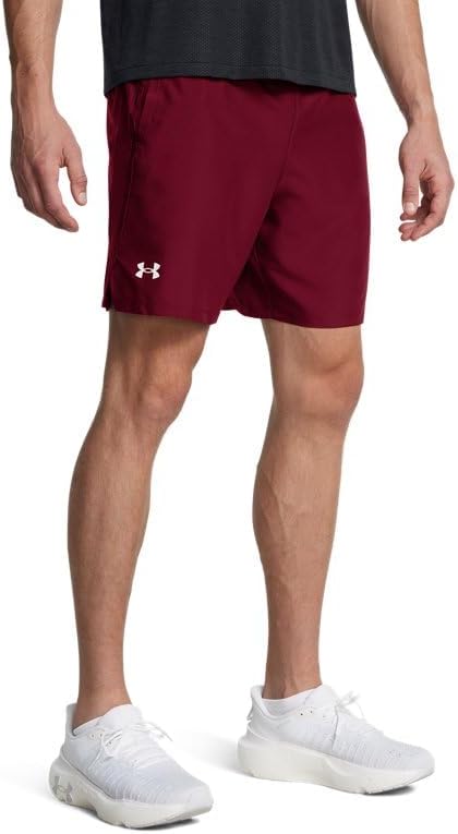 

Мужские шорты Under Armour Launch Run 7 дюймов без подкладки, (625) Cardinal/Cardinal/White
