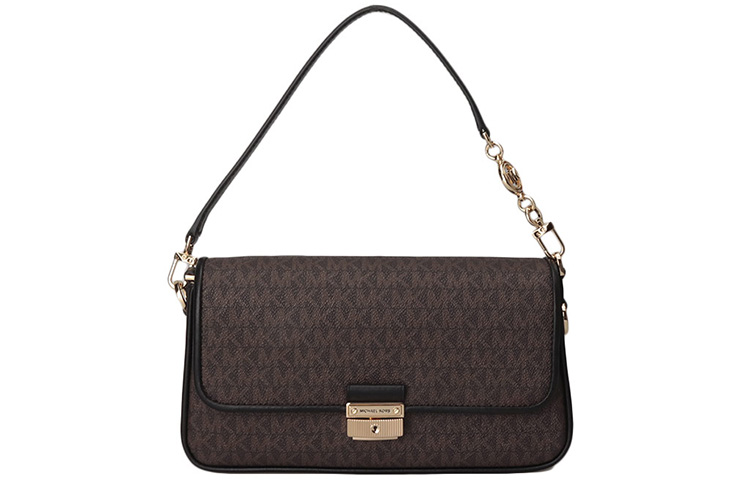 

Сумка-багет на плечо Bradshaw Leather от MICHAEL KORS цвета желудь и черный