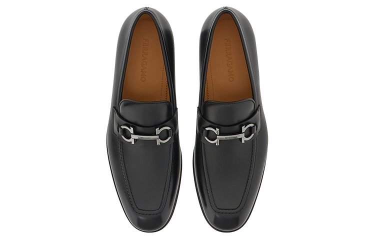 Ferragamo Феррагамо Лоферы из кожи с подковой Gancini — фото 3