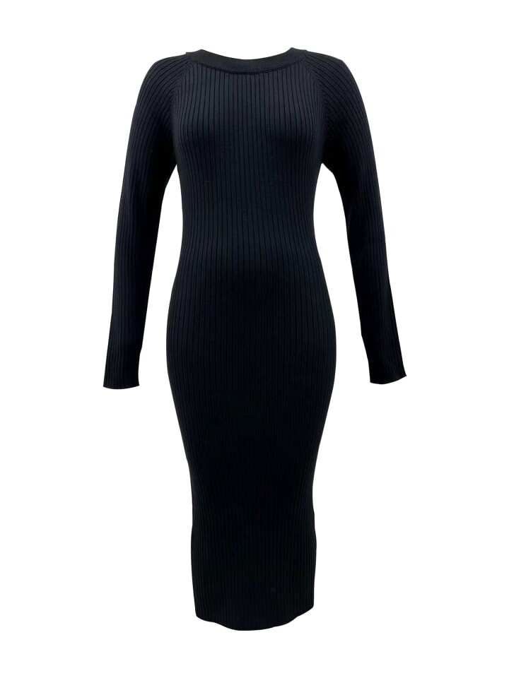 

Длинное платье GINI LONDON Midi Gini Crew Neck Bodycon Knit, черный