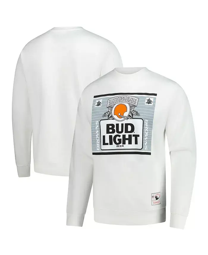 

X Bud Мужская легкая белая толстовка The Crest Cleveland Browns Mitchell & Ness