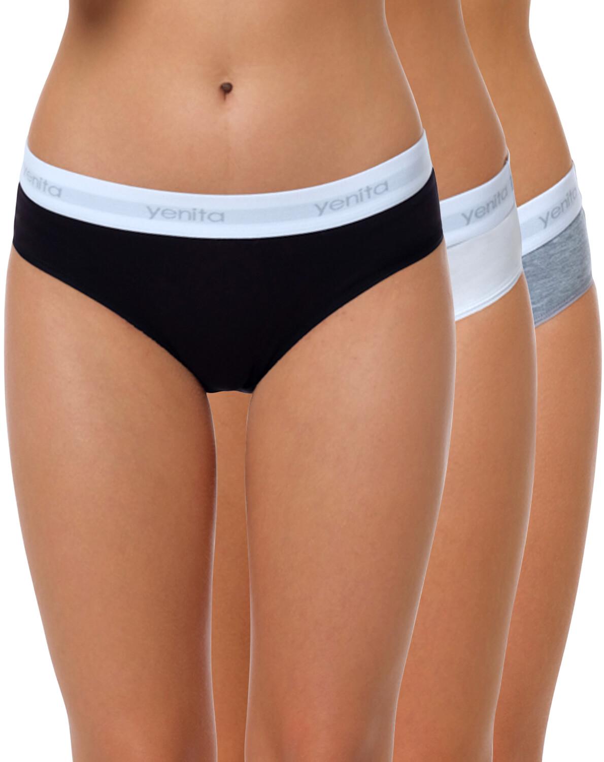 

Трусы Yenita Bikinis (3er Set) Modern Sports Collection, цвет schwarz grau weiss