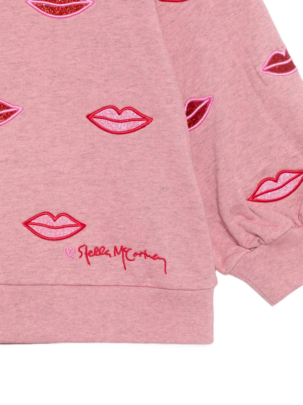 Толстовка с декором в виде губ Stella McCartney Kids, розовый — фото 3