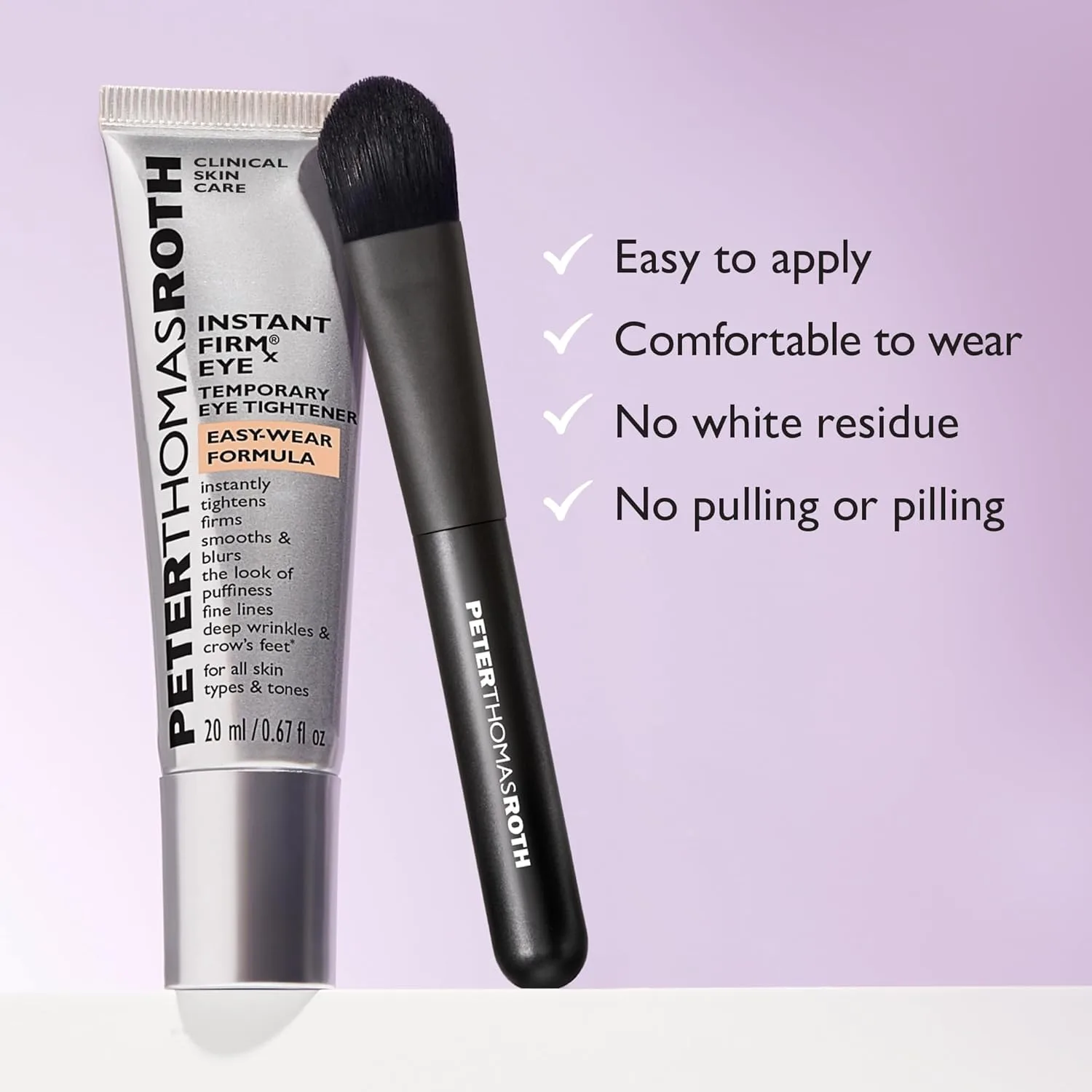 Peter Thomas Roth | Instant FIRMx Eye Temporary Eye Tightener - средство для мгновенного подтягивания кожи вокруг глаз, формула, удобная в использовании | Для уменьшения мешков и морщин под глазами, Sheer Tint — фото 4