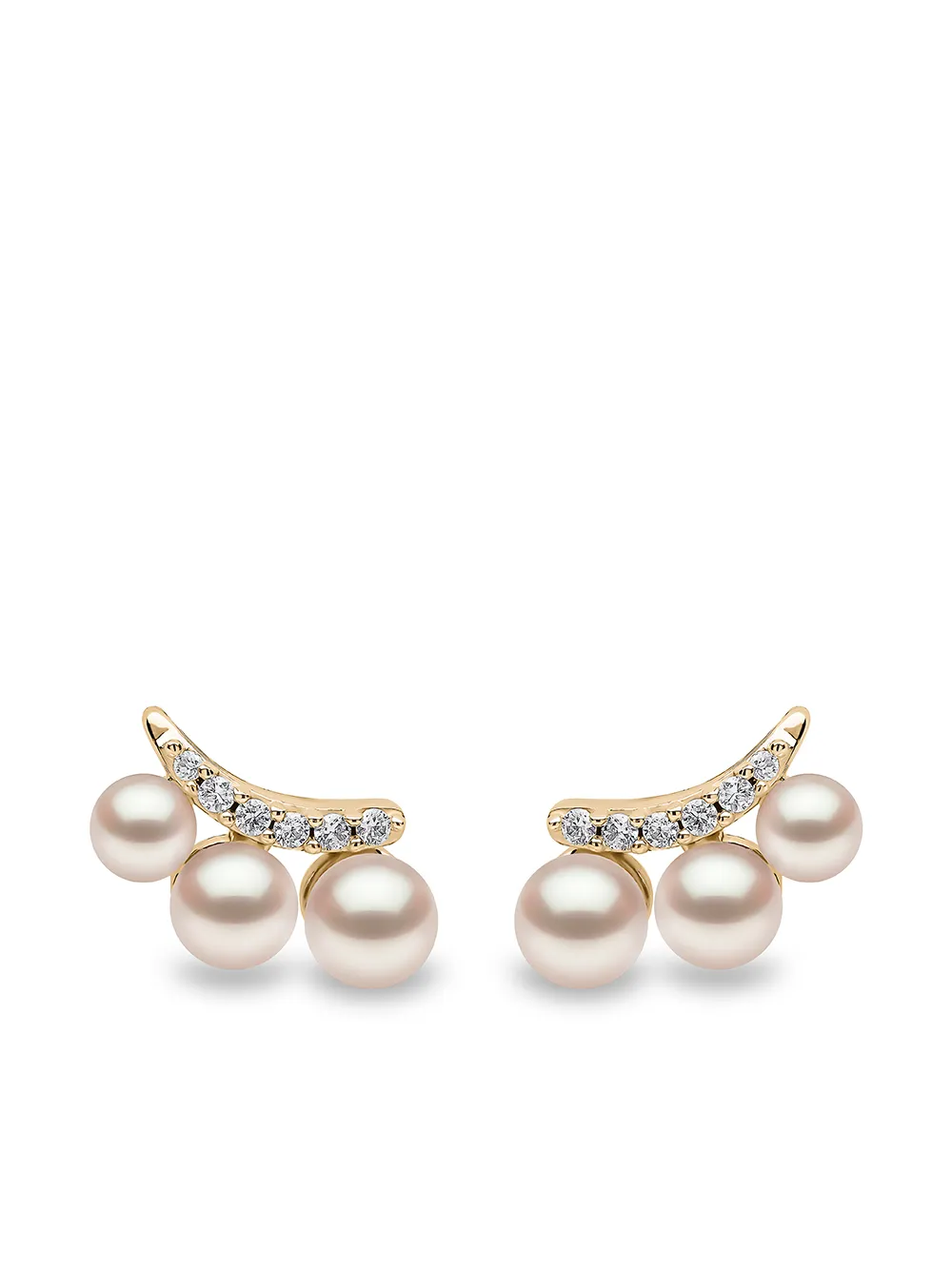 

Серьги Sleek из желтого золота с жемчугом и бриллиантами Yoko London, золотой
