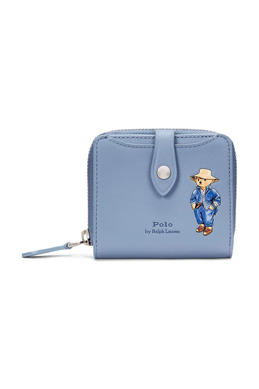 

Кожаный кошелек Polo Ralph Lauren, синий