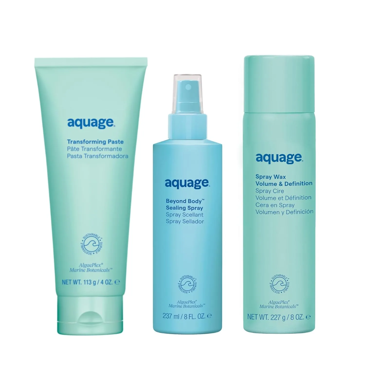 Aquage Volume & Texture Limited Edition Styling Kit, Transforming Paste, Beyond Body Sealing Spray и Volume & Definition Spray Wax, 590 мл — фото 2